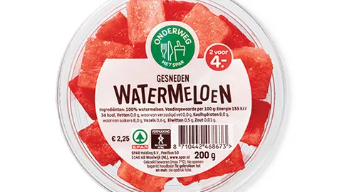 Spar watermeloen blokjes 200 gram