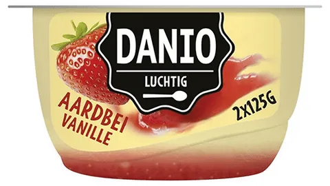Danio luchtige kwark vanille aardbei 250 gram