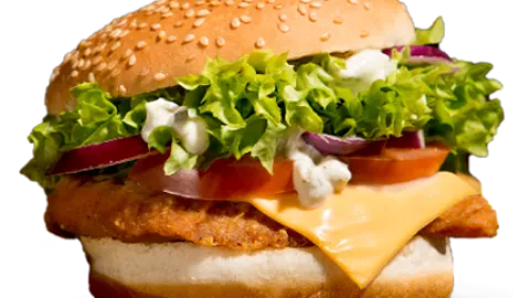Chicken cheese double burger menu