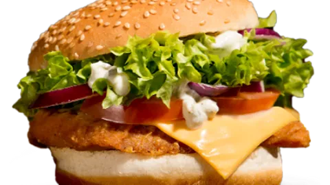 Chicken cheese burger menu