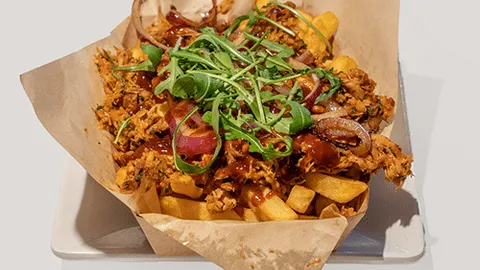 Frites pulled chicken