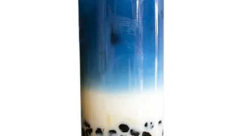 Blue butterfly milk tea