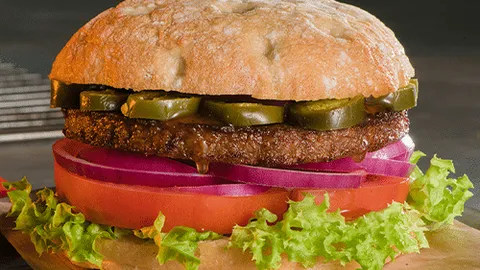 Vegan hot chili burger