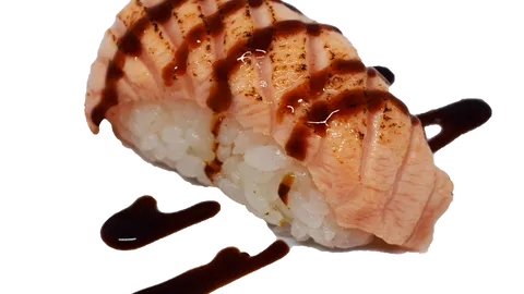 6. Flamed sake nigiri