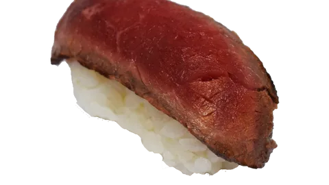 7. Flamed beef nigiri