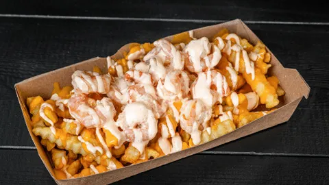 Cheese fries garnalen