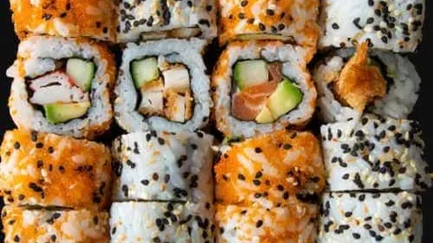 Sushi mix inside-out box