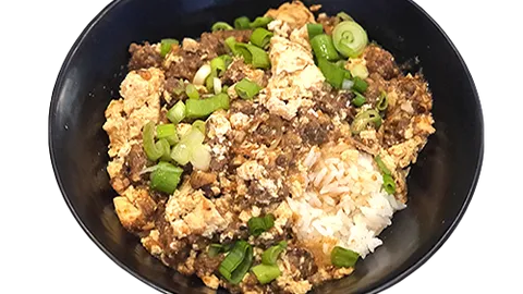 Mapo tofu en rijst